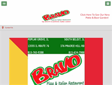 Tablet Screenshot of bravopizzarestaurant.com